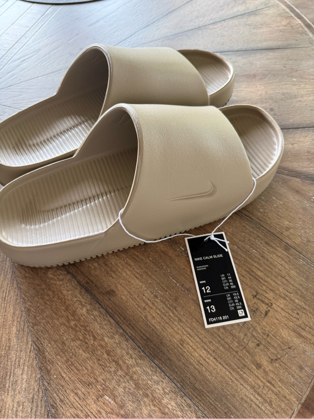 Nike Men’s Calm Slide Sandals in Beige/Tan